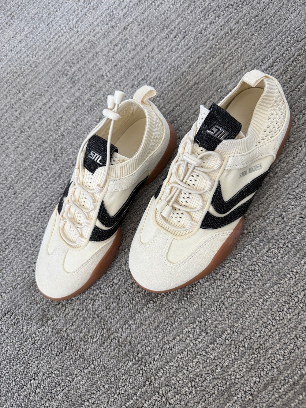 Women’s Cream and Black Casual Sneakers